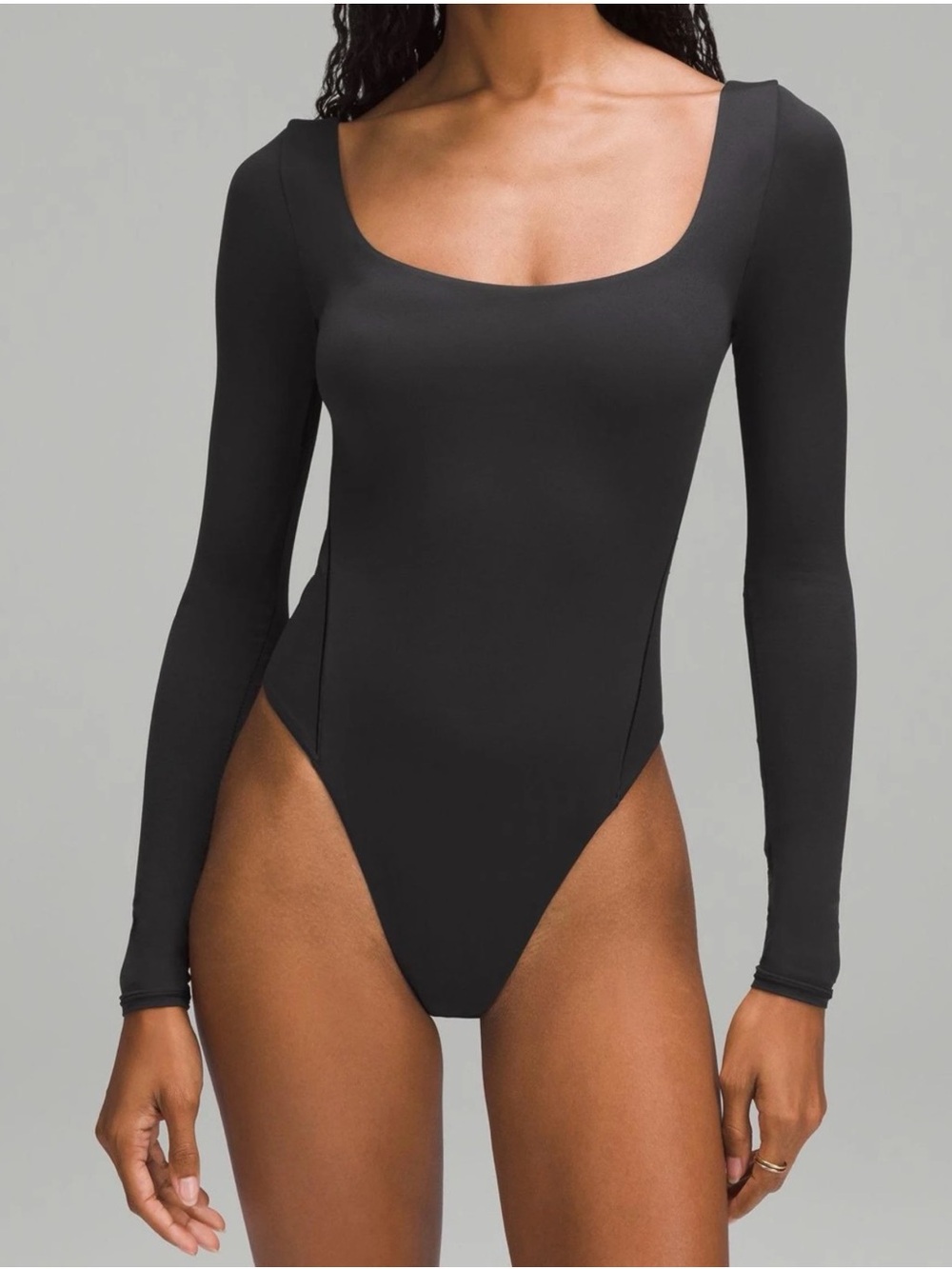 Lululemon Wundermost Ultra-Soft Nulu Square-Neck Long-Sleeve Bodysuit - size XL